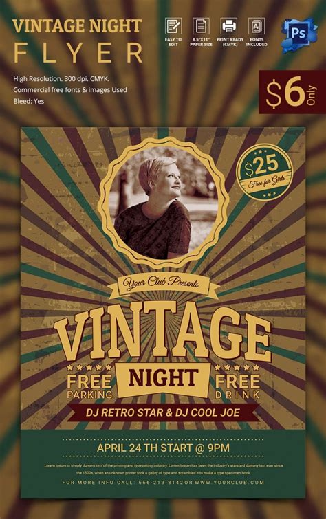 15 Stylish Vintage Flyer Templates Psd Free And Premium Templates