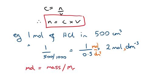 Moles Concentration And Ideal Gas Equation Youtube