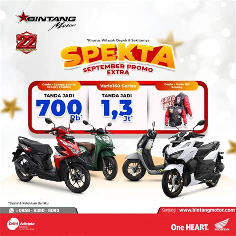 September PROMO EXTRA Bersama Honda Bintang Motor Depok 2023 Honda