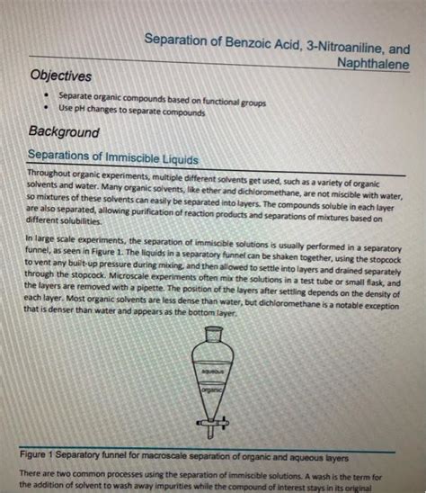 Solved 2pts Separation Of Benzoic Acid 3 Nitroaniline