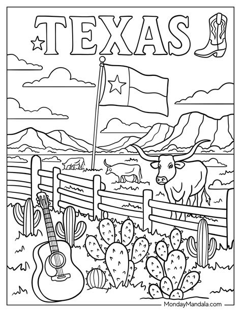 33 Texas Coloring Pages (Free PDF Printables)