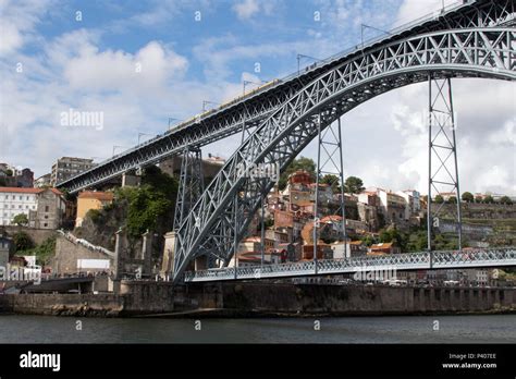 The Dom Luís I Bridge a double deck metal arch bridge spanning the