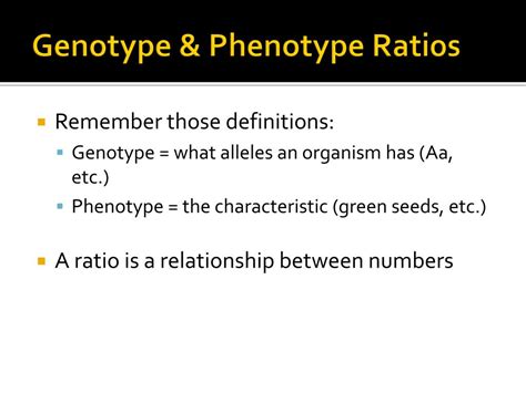 PPT - Phenotype and Genotype Ratios PowerPoint Presentation, free ...