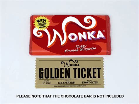 Willy Wonka Chocolate Bar Wrapper Et Golden Ticket Etsy