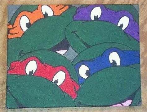 Custom Ninja Turtle On Stretched Canvas 11 X 13 X By Luvinurstuff