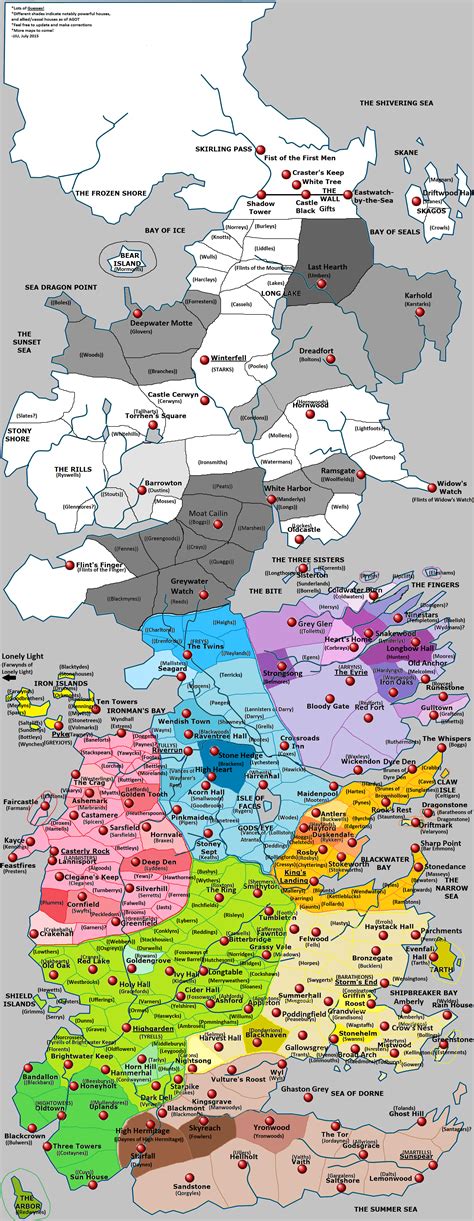 Detailed Map of Westeros