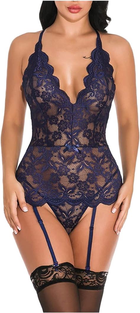 Eternali Sexy Body Dessous Damen Lingerie Tiefer V Ausschnitt Neckholde