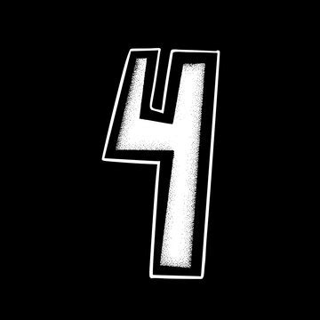 premium vector number  art illustration hand drawn black