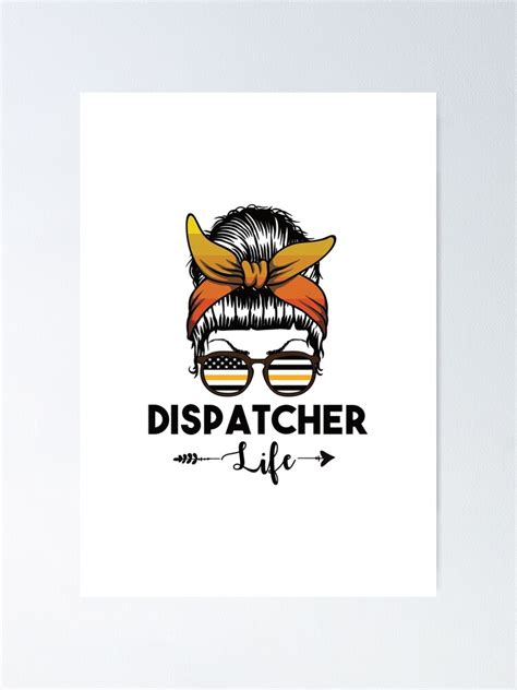 Dispatcher Life Messy Bun Gold Thin Line Women Mom 911 Dispatcher