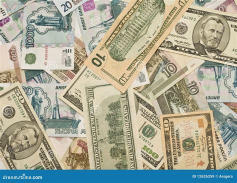 World Money - Dollars, Euros, Russian Roubles Stock Image - Image of