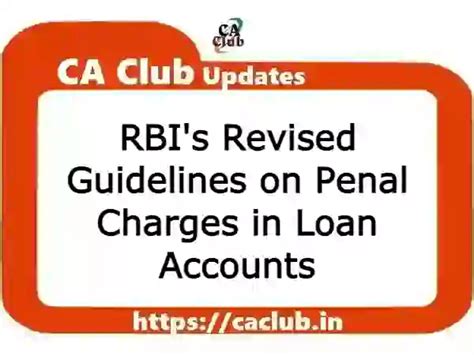 RBI S Revised Guidelines On Penal Charges In Loan Accounts FinTax Blog