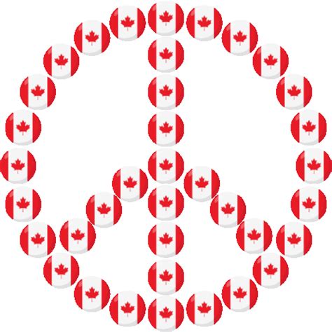 Canada Flag Peace Sign Joypixels Sticker Canada Flag Peace Sign Peace