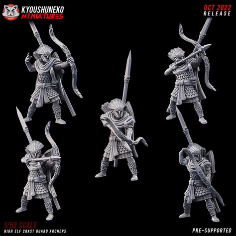 D Printable High Elf Coast Guard Archers By Kyoushuneko Miniatures