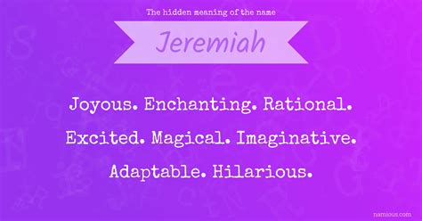 The hidden meaning of the name Jeremiah | Namious