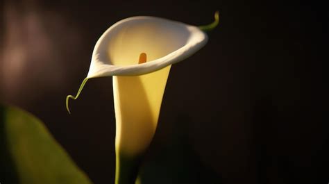 Premium AI Image | A white calla lily flower is in the sunlight.