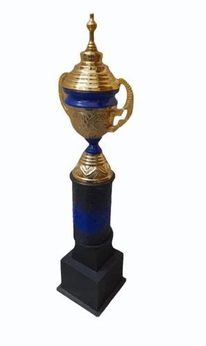 Golden Base 17 Inch Brass Cricket Trophy Cup Shape Rectangular At