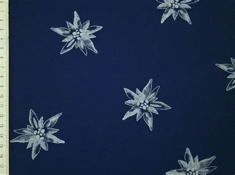 05 M Printed Cotton Fabric Edelweiss 150 Cm W Etsy