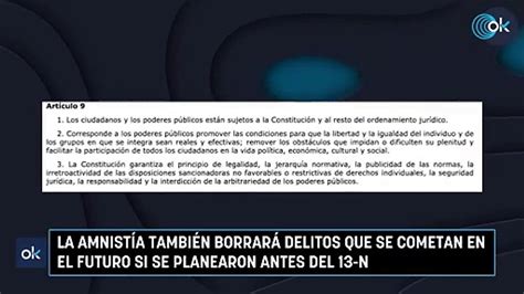 La Amnist A Tambi N Borrar Delitos Que Se Cometan En El Futuro Si Se