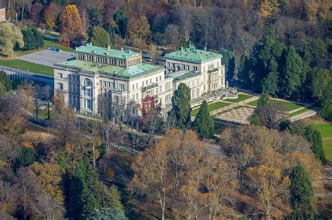 Aerial Image Essen Autumnal Discolored Vegetation View Villa Huegel