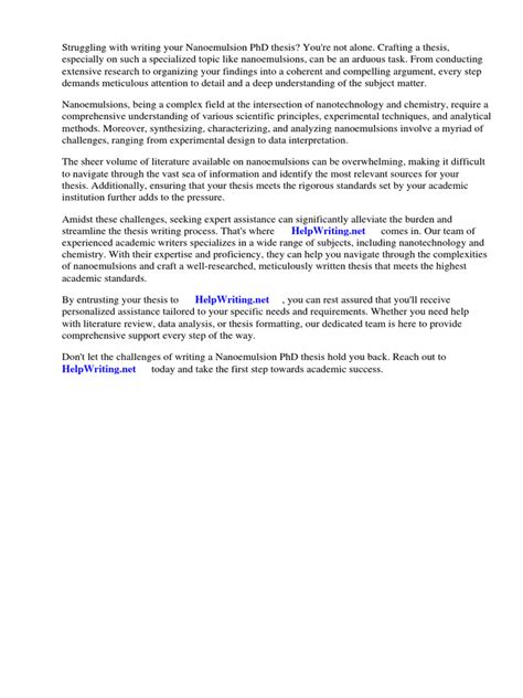 nanoemulsion phd thesis  nanotechnology emulsion