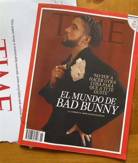 Time Magazine Bad Bunny 2023 No Mailing Label El Mundo De Spanish Cover