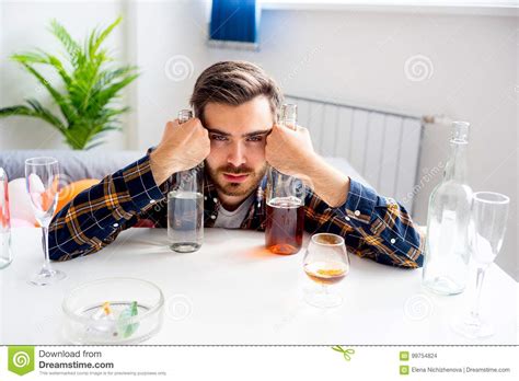 Alcohol Addicted Man Stock Photo Image Of Rehab Glass 99754824