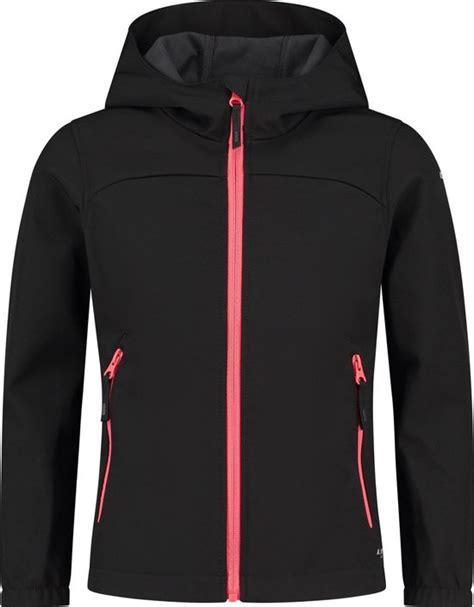 Icepeak Kobryn Softshell Jas Unisex Zwart Roze Rood Bol