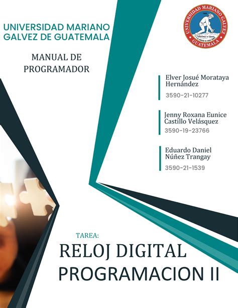 Manual De Programador RELOJ DIGITAL UNIVERSIDAD MARIANO GALVEZ DE