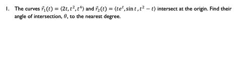 Solved The Curves R1 T 2t T2 T4 And R2 T Tet Sint T2−t