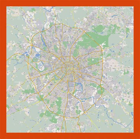 Road map of Moscow city in russian | Maps of Moscow | Maps of Russia ...