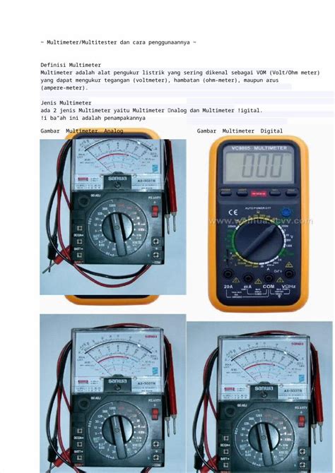 DOCX Multimeter Dan Cara Penggunaanya DOKUMEN TIPS