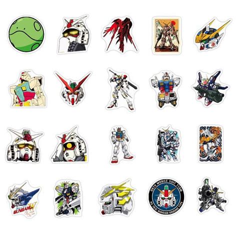 Hình Dán Sticker Tổng Hợp Mobile Suit Gundam 50 Cái Cỡ Lớn Nshop