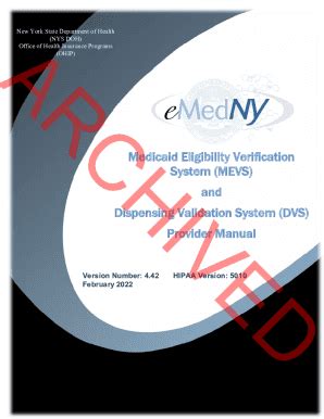 Fillable Online Medicaid Eligibility Verification System And Dispensing