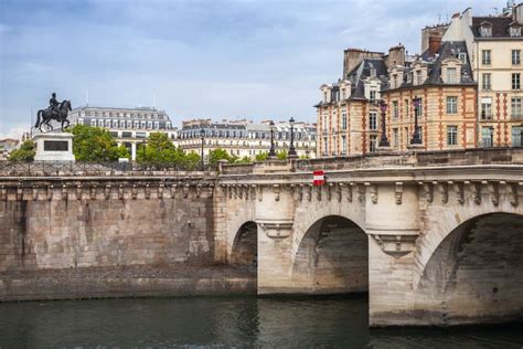 Pont Neuf. the Oldest Bridge Across the Seine River in Paris Stock Image - Image of medieval ...