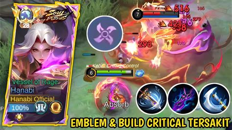 Hanabi New Emblem Build Critical Tersakit Damagenya Gak Ngotak