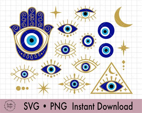 Evil Eye Bundle Svg Hamsa Hand Svg Turkish Eye Eye Of Etsy India