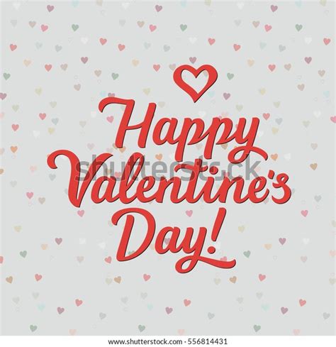 Happy Valentines Day Lettering Card Vector Stock Vector Royalty Free