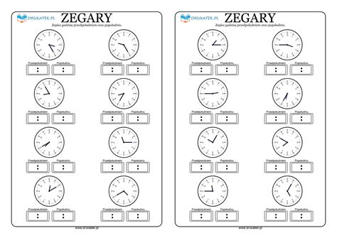 Zegar Karty Pracy Do Druku Nauka Zegara Dla Dziec Nbkomputer