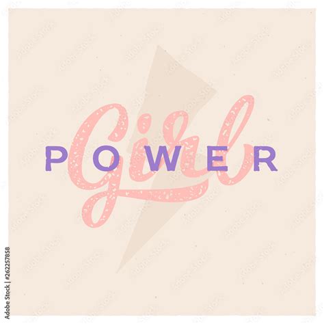 Girl power hand-lettering slogan. Feminism quote illustration logo. Stock Vector | Adobe Stock