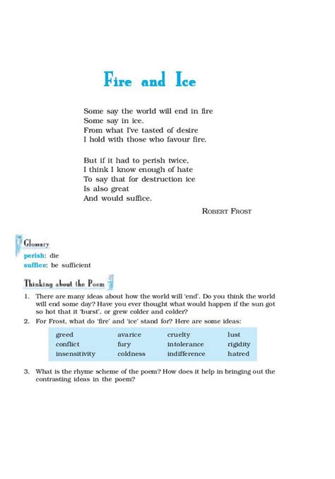 Up Board Book Class 10 English First Flight Chapter 1 A Letter To God Dust Of Snow Fire And Ice