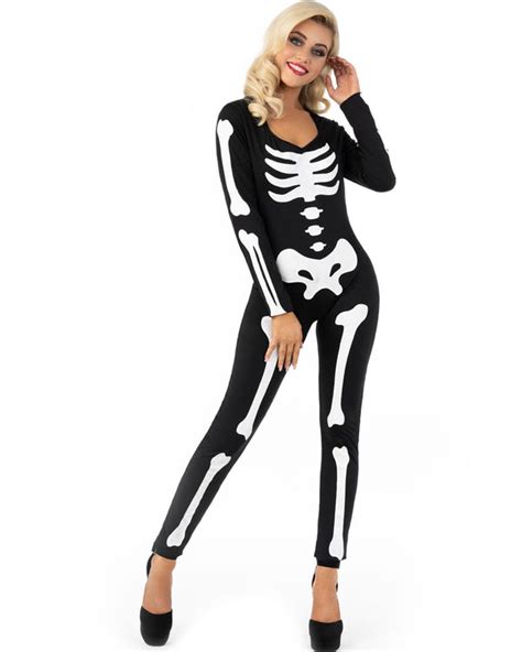 Glow in the Dark Skeleton Bodysuit Womens Costume