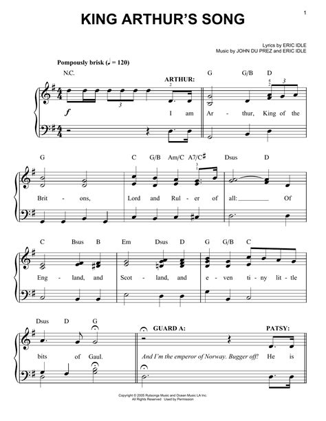 King Arthur's Song | Sheet Music Direct