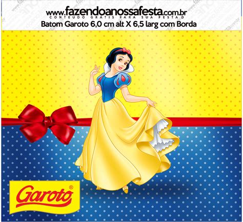 Rotulo Baton Garoto Festa Branca De Neve Fazendo A Nossa Festa