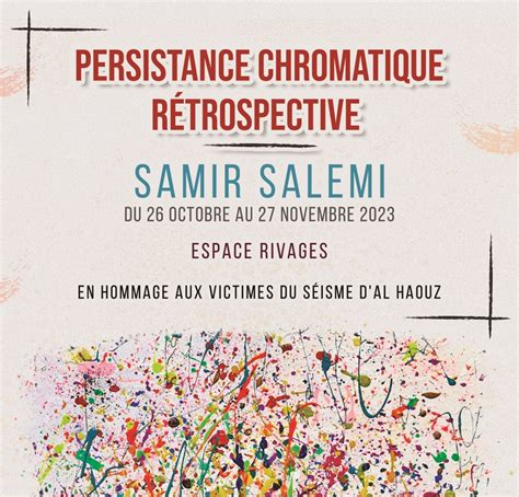 Exposition Samir Salemi rend hommage aux victimes du séisme au Maroc