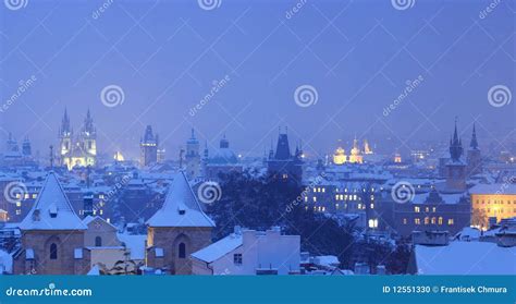 prague  winter stock photo image  bohemia prague