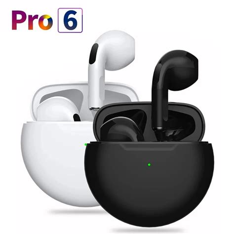 Air Pro 6 Tws Wireless Headphones With Mic Fone Bluetooth Earphones