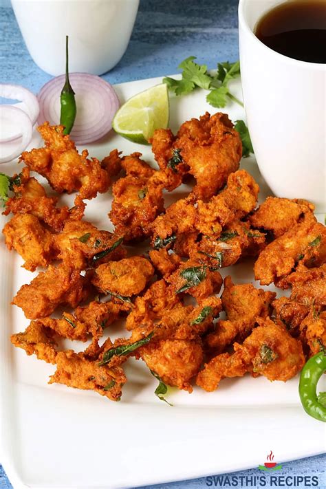 Chicken Pakora Recipe Swasthi S Recipes