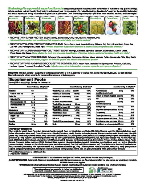 31 Vegan Chocolate Shakeology Nutrition Label Labels Database 2020