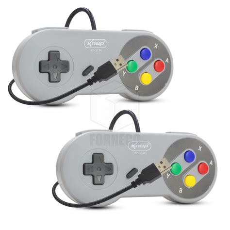 Kit C Controle Super Nintendo Snes Joystick Usb Jogos Emulador Pc