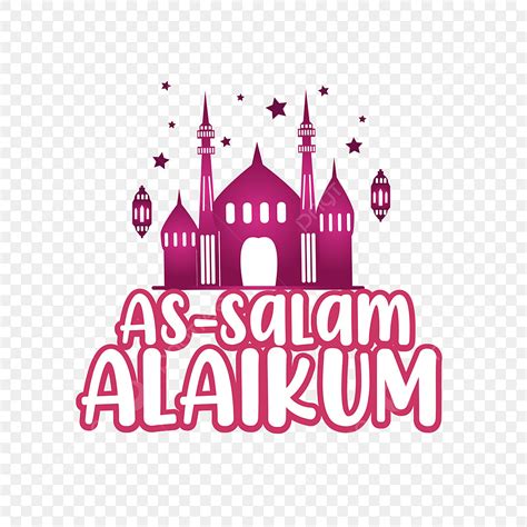 Coloridas Como Letras En Inglés De Salam Alaikum Con Mezquita Roja PNG